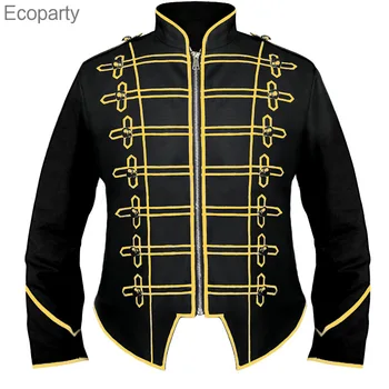 Mens Steampunk Husar Fanfara Militară Bateristul Parada Medievală, Renascentistă Victorian Epocă Sacou Haina De Costum Tuxedo50