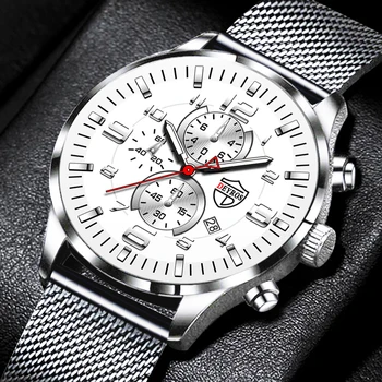 Moda Barbati Ceasuri de Lux din Oțel Inoxidabil Plasă Curea Cuarț Încheietura mîinii Ceas Luminos Ceas cu Oamenii de Afaceri din Piele Ceas reloj hombre