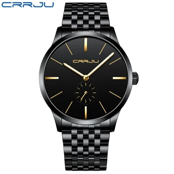 Moda CRRJU Brand de Lux Omul de cuarț complet din oțel inoxidabil Ceas Casual Militar Barbati Sport Rochie Ceas de mână Domn Nou 1