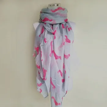 Moda foulard femme hijab Animale caini Teckel de Imprimare Esarfa Pashmina Femei Esarfe Cadou văl pañuelo cuello mujer