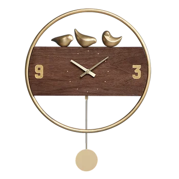 Moderne de Lux Ceas de Perete din Lemn Tăcut Metal Creative Ceasuri ceasuri de Perete Home Decor Camera de zi Dormitor Montre Murale Cadou FZ083 0