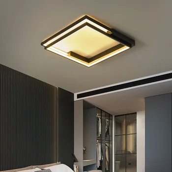 Moderne Led Lumini Plafon Creative Cerc Pătrat Negru Simplu Lampă pentru Camera de zi dormitor Dormitor Studiu Acasă de Iluminat Interior 1