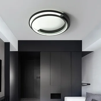 Moderne Led Lumini Plafon Creative Cerc Pătrat Negru Simplu Lampă pentru Camera de zi dormitor Dormitor Studiu Acasă de Iluminat Interior 2