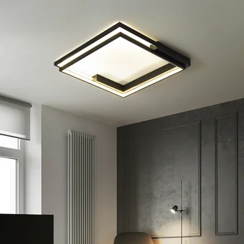 Moderne Led Lumini Plafon Creative Cerc Pătrat Negru Simplu Lampă pentru Camera de zi dormitor Dormitor Studiu Acasă de Iluminat Interior 3