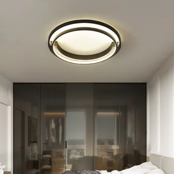 Moderne Led Lumini Plafon Creative Cerc Pătrat Negru Simplu Lampă pentru Camera de zi dormitor Dormitor Studiu Acasă de Iluminat Interior 4