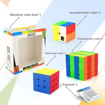 Moyu Cubingclassroom 2x2x2 3x3x3 4x4x4 cub Magic 3pcs/set cubo Magico Pachet mai Bune Cadouri de Craciun pentru copii de Învățare Puzzle