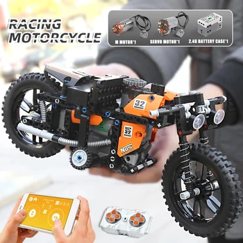 Mucegai Regele 23005 RC Motocicleta MOC-17249 Aplicație de Control Rapid Model de Motocicleta Blocuri Caramizi Copii Cadouri de Craciun 2