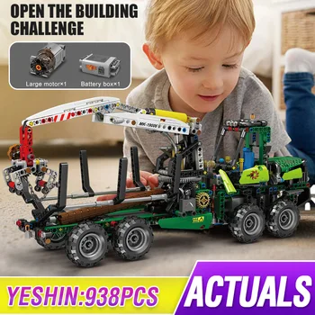 MUCEGAI REGELE Tehnice MOC-32456 Pneumatic Masina de Pădure Camion Blocuri Putere Motor Masina de Construcții Cărămizi Jucării pentru Copii