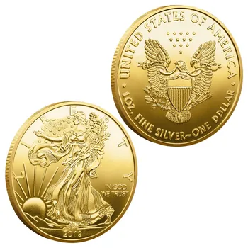 NE Monede Statuia Libertății Placat cu Aur Ssouvenirs și Cadouri Decoratiuni Acasă Provocare Monedă Monedă Comemorativă
