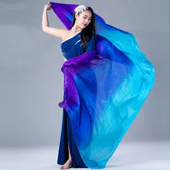 New Sosire Femei Belly Dance Voaluri de Mătase În Vânzare Albastru Turcoaz Violet Dimensiune Standard 250*114cm