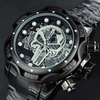 Neînvinsă AAA Rezervă Inițială a Șurubului Zeus Ceasuri Barbati Invincibil 18K, Cadran Mare de Aur din Oțel Inoxidabil Bărbați Ceasuri Relogio Masculino 1
