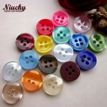 Niucky 11mm 17 Culori 4 Găuri Îngroșa Castron Colorate Perlate Nasturi Pentru Îmbrăcăminte de Bază de Rășină Consumabile de Cusut R0201-019 0
