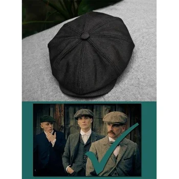 Noi bereta pălărie Gatsby octogonal pălării Britanic Retro capac de vânzător de ziare Bărbați și femei în aer liber Universal Casual capace 1