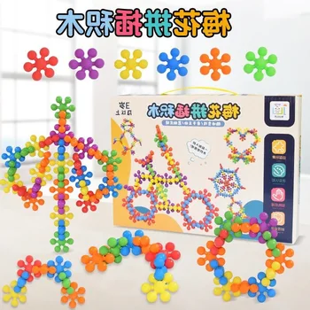 Noi Plum Blossom Blocuri Caramizi Fulg de nea 3D Blocuri de Constructii pentru Copii Jucarii Educative DIY Centralizare Puzzle Jucarii
