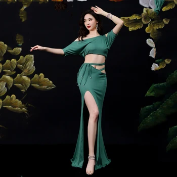 Noi Primăvara Și Vara Belly Dance ciucure Practică costum Costum de Mari Dimensiuni Slim Dans Oriental Performanță Haine Dans din Buric