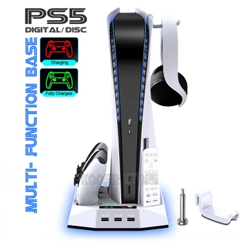 Noi PS5 Consola Universală în poziție Verticală Multifuncțional Cooler Stand cu Gamepad Incarcator Pentru Sony Playstation 5 Disc & Ediție Digitală