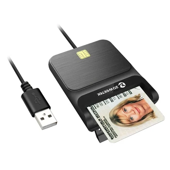 NOI ZOWEETEK EMV USB Cip cu Contact Smart Card Reader pentru DNI ID Card IC