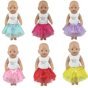 Nou Minunat cinci stele a subliniat rochie Purta Pentru 43cm Baby Doll 17 Inch Născuți Haine de Păpuși Și Accesorii