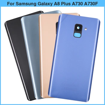 Nou Pentru Samsung Galaxy A8+ A8 Plus A730 A730F A730FD Baterie Capac Spate Usa Spate 3D Panou de Sticlă de Locuințe Caz Adeziv Înlocui