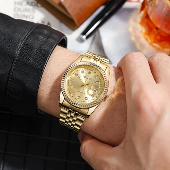 Noua Moda de Brand de Lux Ceasuri Barbati 2021 Aur Plin de Oțel Cuarț Încheietura mîinii Ceas Pentru Bărbați Întâlnire de Afaceri Ceas Relogio Masculino 2