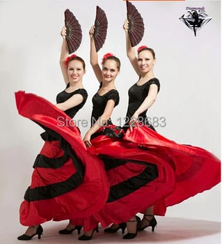 Noua Moda Discount Ieftine Lupta Cu Tauri Spaniolă Negru Rosu Fetele Lung Rochia Flamenco Vestidos Flamenco ' S Femei Traje De Flamenca