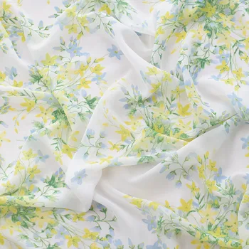 NOUA moda florale imprimate șifon material moale confortabil de îmbrăcăminte țesut pentru DIY femei rochie eșarfă tapiterie mozaic