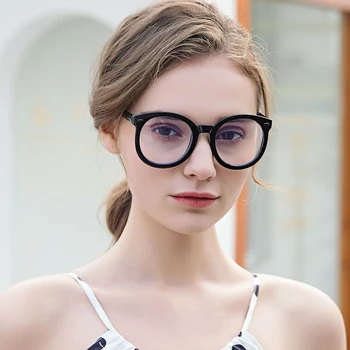 Noua moda simplu unisex anti blue light mare rotund negru Simplu ochelari pentru barbati femei ochelari pentru calculator de protecție împotriva radiațiilor