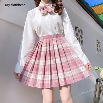 Noua versiunea coreeană de fusta plisata 2022 talie mare vara pentru femei fusta sexy carouri fusta mini fusta de dans