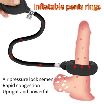 Noul Lichid de Silicon Gonflabil Penis Sleeve Masculin Extender Penis Pompa Penis Aer Inel de Blocare Centura de Castitate pentru Adulti Jucarii Sexuale pentru Bărbații Gay