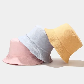 Noul Material Prosop Moale Găleată Pălărie Femei Moda Barbati Toamna Iarna Literatura Japoneză Culoare Solidă Bob Pălărie Panama Capac 1