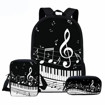Noul Pian Copii ghiozdane pentru Copii Bagpack Adolescent Fete Saci de Carte Note Muzicale Copii Rucsac Scoala Primara Sac Set Personalizat