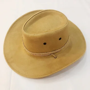 Noul Retro Imitație de piele de Căprioară de Vest Cowboy Palarie Unisex Margine Largă de Vest Cowboy Hat (58-60cm)