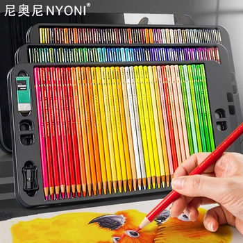 Nyoni 24/36/48/72/120Colors Gras de Culoare Creion Schiță Creioane Colorate Set Fier Cutie Pentru Artist Desen Școală de Artă 1