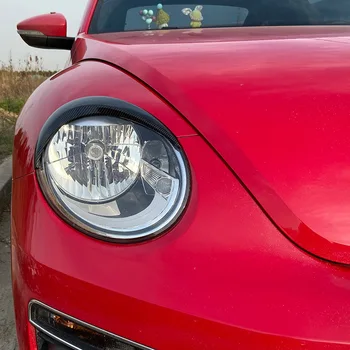 O Pereche Fața Pleoape Faruri ABS Eyelashs Acoperă Capul Sprancene Lumina Garnitura Pentru VW Pentru Beetle 2012 2013 2014 2015 2016 2017 2018 1