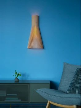 Olanda Designer Alb Negru din Lemn Stratificat Lampă de Perete pentru Camera de zi Dormitor Fundal Restaurant Hotel AtmosphereLighting