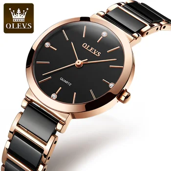 OLEVS Doamnelor Ceas de Lux Brand de Top Doamnelor Cuarț Ceas de Mână Moda Impermeabil Doamnelor din Oțel Inoxidabil Ceas