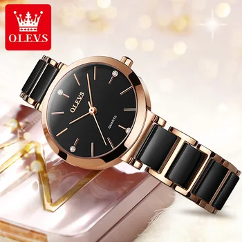 OLEVS Doamnelor Ceas de Lux Brand de Top Doamnelor Cuarț Ceas de Mână Moda Impermeabil Doamnelor din Oțel Inoxidabil Ceas 2
