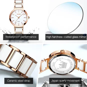 OLEVS Doamnelor Ceas de Lux Brand de Top Doamnelor Cuarț Ceas de Mână Moda Impermeabil Doamnelor din Oțel Inoxidabil Ceas 4