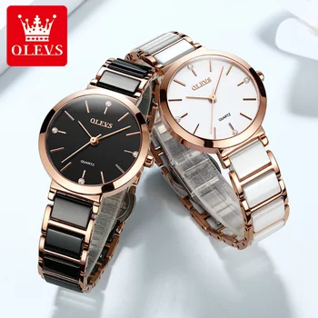 OLEVS Doamnelor Ceas de Lux Brand de Top Doamnelor Cuarț Ceas de Mână Moda Impermeabil Doamnelor din Oțel Inoxidabil Ceas 5