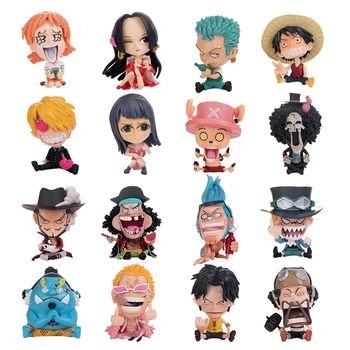 One Piece Anime Figurile 16 Style Q Versiune Model Luffy Zoro Sanji Nami Usopp Hancock Brook PVC Acțiune Drăguț Papusa Jucării de Copii 0
