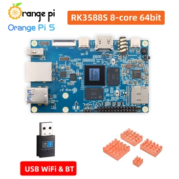 Orange Pi 5 RK3588S 8-core pe 64-bit CPU 4 / 8 /16 GB RAM Suport 8K Video PCIE Opțională Radiator USB WiFi+BT Adaptor pentru OPI 5