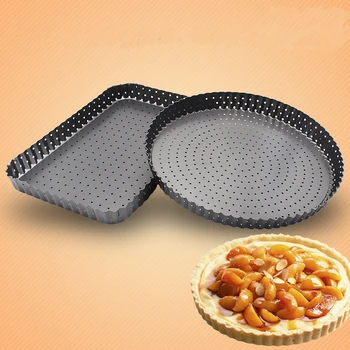 Oțel Carbon Cu Găuri Pizza Bucătărie 9 Inch Îndepărtarea Jos Dreptunghi Tava De Copt Pizza Bakeware Instrument De Bucatarie