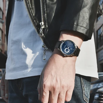 PAGANI DESIGN de Brand de Afaceri de Moda Ceas de Lux Cuarț Ceas de mână rezistent la apa 100M Casual din Piele Calendar Ceas Pentru Barbati Reloj 5