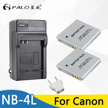 Palo 2 buc 1400mAh NB-4L NB4L NB-4L Li-ion Baterie Camera + Incarcator pentru Canon IXUS 30 40 50 60 80 Pentru Canon PowerShot SD1000 1100