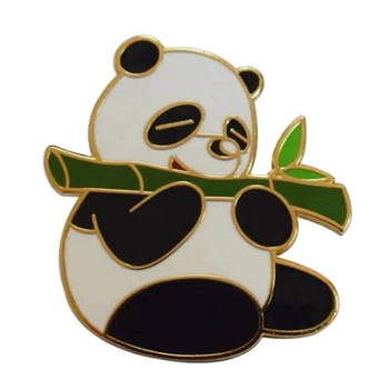 Panda mananca bambus pin de animale drăguț insigna China comoară națională cadouri haioase accesorii
