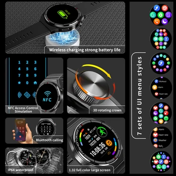 Pentru Huawei Watch GT3 Pro Noi Afaceri de apelare Bluetooth Ceas Inteligent Bărbați NFC, Ecran Tactil Complet de Ritm Cardiac tensiunea Arterială Smartwatch 1
