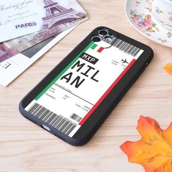 Pentru iPhone Milano Îmbarcare Prima Clasă de Aer Bilet de Avion Lable Zbor de Călătorie de Imprimare Moale Matt Apple iPhone Caz