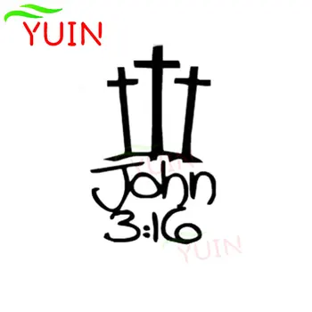 Personalitate Autocolant Auto 3 Cruci cu Ioan 3:16 Creștin Isus Decalcomanii de Moda din PVC Decor Corp protecție Solară rezistent la apa Decal