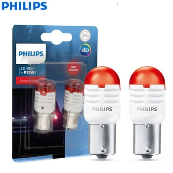 Philips LED P21W BA15s 1156 S25 12V Ultinon Pro3000 Roșu de Semnalizare Lămpi de Stop Lumina de Marșarier Becurile de Ceață Lumina 11498U30RB2, 2 buc