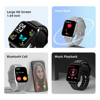 Piața Suna Ceasul Inteligent Bărbați DIY Cadran Complet Tactil P8 Pro Rata de Inima Femei Ceas Bluetooth Sport Fitness Ceas Pentru Android iOS Nou 2